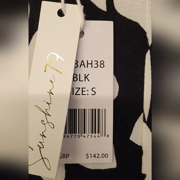 Sunshine 79 Optic Tropic Wide-Leg Relaxed Jumpsuit In Black/White Size SM - Picture 10 of 13